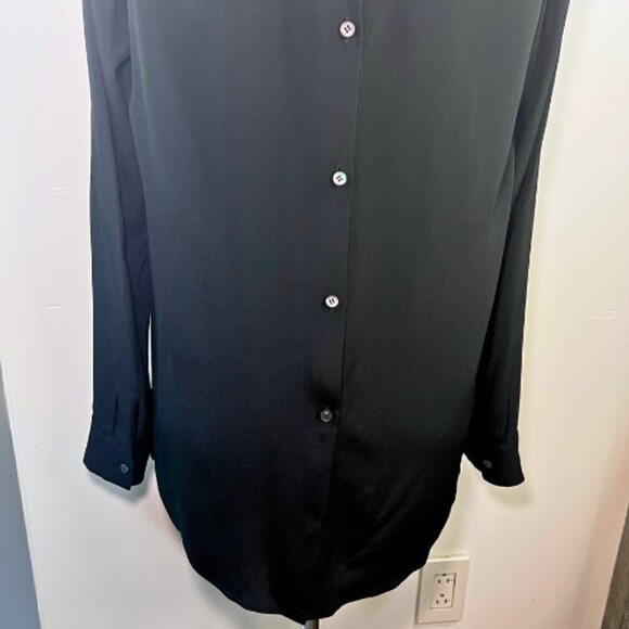 NO. 21 Black Silk Blend Ruffle High Neck Button Back Blouse Size M/10 - Picture 9 of 12